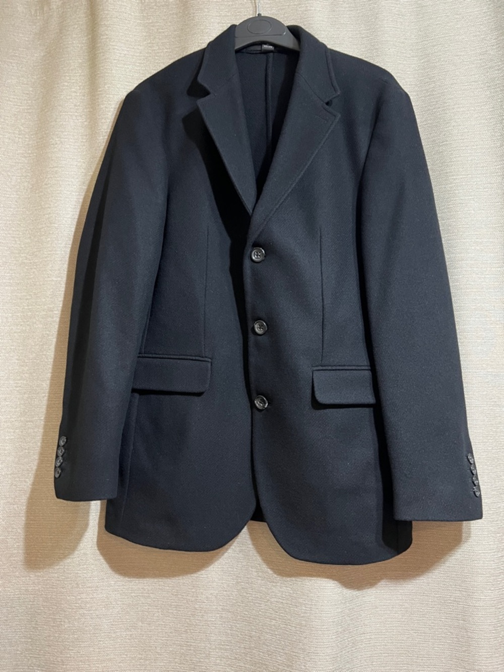 Club Monaco Men’s 100% Wool‎ Black 3-Button Topcoat Jacket - Size M Classic